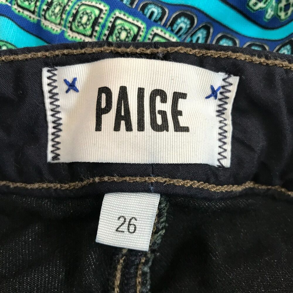 Paige Skyline Skinny Womens 26 Mona Dark Wash Low Rise Pockets Stretch - Picture 8 of 13